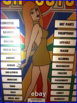 Urban Industries Sex Tester Arcade Game Plexiglass Display Panel 1960s RARE