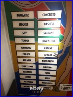 Urban Industries Sex Tester Arcade Game Plexiglass Display Panel 1960s RARE