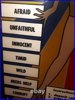 Urban Industries Sex Tester Arcade Game Plexiglass Display Panel 1960s RARE