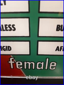 Urban Industries Sex Tester Arcade Game Plexiglass Display Panel 1960s RARE