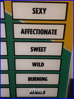 Urban Industries Sex Tester Arcade Game Plexiglass Display Panel 1960s RARE