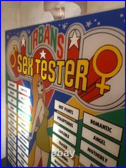 Urban Industries Sex Tester Arcade Game Plexiglass Display Panel 1960s RARE