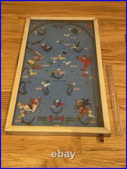 VINTAGE PINBALL GAME -POOSH-M-UP Big 5 PINBALL BASEBALL TABLE GAME 1930s 40s