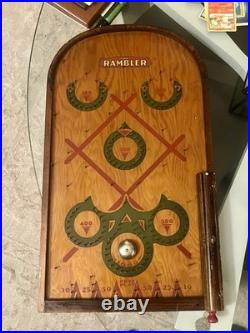 Vintage 1930s The Rambler Original Pinball Game, Game Room, Rustic Wall Decor Vintage 1930s The Rambler Original Pinball Game, Game Room, Rustic Wall Decor