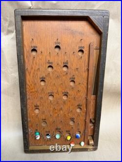 Vintage 1930s WOOD TABLETOP PINBALL BAGATELLE GAME 19'' long