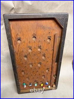Vintage 1930s WOOD TABLETOP PINBALL BAGATELLE GAME 19'' long
