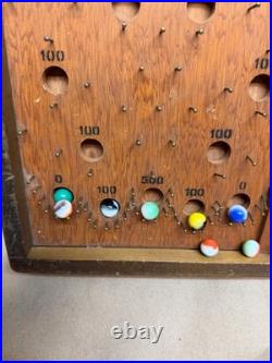 Vintage 1930s WOOD TABLETOP PINBALL BAGATELLE GAME 19'' long