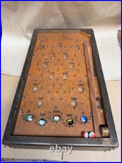 Vintage 1930s WOOD TABLETOP PINBALL BAGATELLE GAME 19'' long