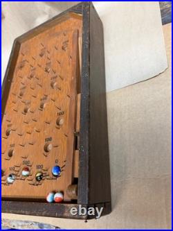 Vintage 1930s WOOD TABLETOP PINBALL BAGATELLE GAME 19'' long