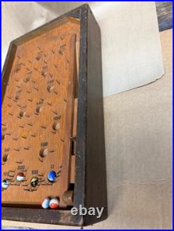 Vintage 1930s WOOD TABLETOP PINBALL BAGATELLE GAME 19'' long