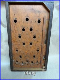 Vintage 1930s WOOD TABLETOP PINBALL BAGATELLE GAME 19'' long