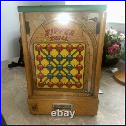 Vintage 1930s'Zipper Skill' Antique Coin-Op Trade Stimulator Pinball Working