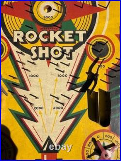 Vintage 1940s Lindstrom Rocket Shot Bagatelle Pin Game Atomic Age Space Theme Vintage 1940s Lindstrom Rocket Shot Bagatelle Pin Game Atomic Age Space Theme