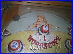 Vintage 1941 Gottlieb Horoscope Pinball Machine before Flippers