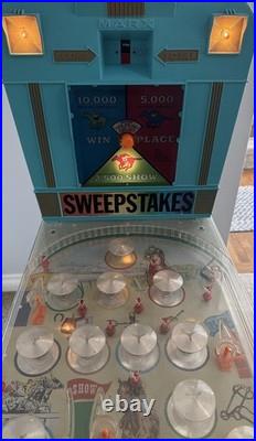 Vintage 1960s Marx Sweepstakes Pinball Game Electric Horse Race Toy Arcade READ