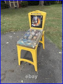 Vintage 1960s Marx Tilt Electro Pinball Machine with Legs Yellow Rare UNTESTED