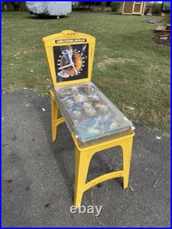 Vintage 1960s Marx Tilt Electro Pinball Machine with Legs Yellow Rare UNTESTED