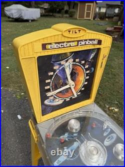 Vintage 1960s Marx Tilt Electro Pinball Machine with Legs Yellow Rare UNTESTED