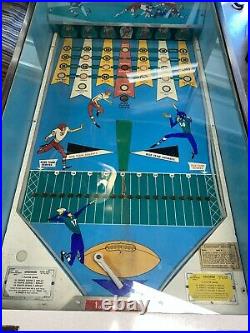 Vintage 1969 Williams Pinball Machine Gridiron Pitch & Bat Arcade Game