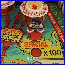 Vintage 1970s Pinball Machine Nautilus Zaccaria Man. Wood