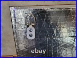 Vintage 1977 Gottlieb Bronco Pinball Playfield Back Glass, Oak Framed 26 x 24