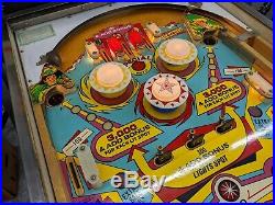 Vintage 1977 Gottlieb Bronco pinball machine project nice backglass playfield EM