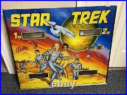 Vintage Bally 1978 Star Trek Pinball Machine Back Glass Head Unit Spock Kirk