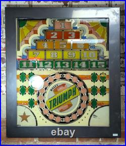 Vintage Bally Triumph pinball machine 1940s Glass Wall Display Framed