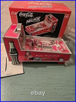 Vintage Coca-Cola 1998 Enesco PinBall Machine-Excellent WithBox & Inserts