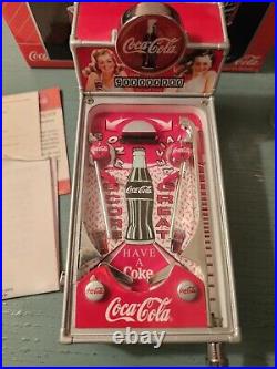 Vintage Coca-Cola 1998 Enesco PinBall Machine-Excellent WithBox & Inserts