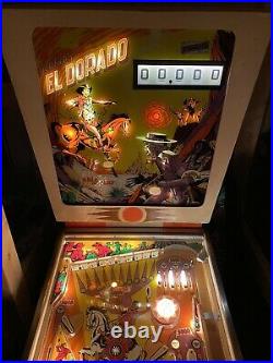 Vintage Gottlieb El Dorado Pinball Arcade Machine Western Cowboy Themed Art