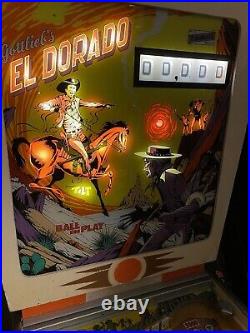 Vintage Gottlieb El Dorado Pinball Arcade Machine Western Cowboy Themed Art