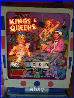 Vintage Gottlieb Kings And Queens Pinball Machine 1965