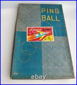 Vintage Japanese Missile Game Pingball Wooden Baseball Pinball Missing Ball