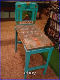 Vintage Marx RIVERBOAT Pinball Game Electric Blue Toy Arcade WORKS WELL