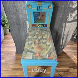 Vintage Marx Sweepstakes Pinball Game Electric Horse Racing Blue Toy Arcade