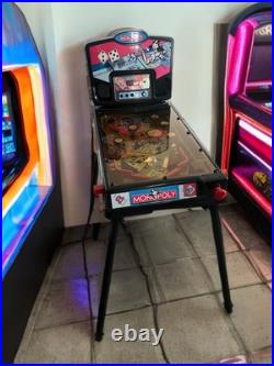 Vintage Monopoly Electronic Pinball Machine Game 2000 Hasbro With Legs WORKING