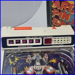 Vintage TOMY Atomic Arcade Tabletop Pinball Game Works with Box 1970s