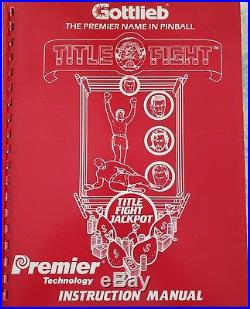 Vintage Title Fight Pinball Machine 1990 by Gottlieb Excellent Condition