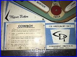Vintage pinball machine Cowboy Chicago Dynamic Industries