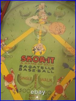 Vintage skor -it baseball pinball game orig. Box grandpas hardware store stock