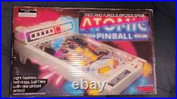 Vtg 1979 Tomy Atomic Arcade Tabletop Pinball Electronic Game with Legs & Box