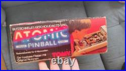 Vtg 1979 Tomy Atomic Arcade Tabletop Pinball Electronic Game with Legs & Box