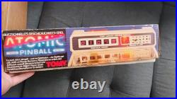 Vtg 1979 Tomy Atomic Arcade Tabletop Pinball Electronic Game with Legs & Box