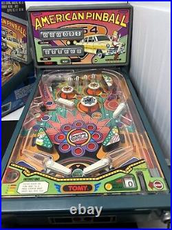 Vtg TOMY American Electronic Tabletop Pinball Machine w Box READ CLEAN & WORKING