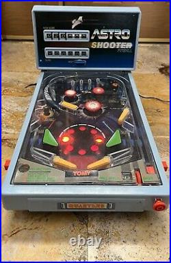 Vtg. TOMY Astro Shooter Table Top Pinball Game Machine With Box 1983