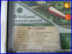 WILLIAMS Millionaire Pinball Machine 1986. Refurbished, nice, working RARE. READ