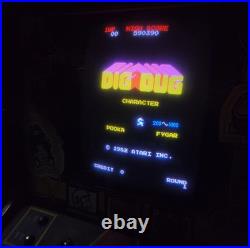 WORKING ORIGINAL DIG DUG CLASSIC ARCADE GAME STAND UP MACHINE by ATARI 1980's