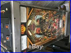 Williams 1985 Sorcerer Working Pin Ball machine, missing only upper back-glass