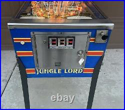 Williams Jungle Lord Pinball Machine Classic Tarzan Gameroom Fun Nice Condition